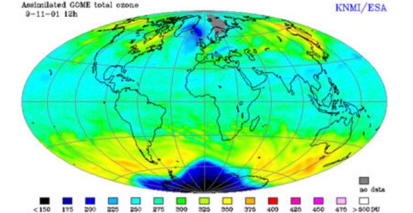 Here's I think/ is it/ an Ultra-violet photo of what stupid greenies call the 0₃ layer, Nyok-nyok 
